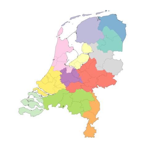 Landkaart Regionale prognoses 2030