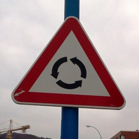 Roundabout warning